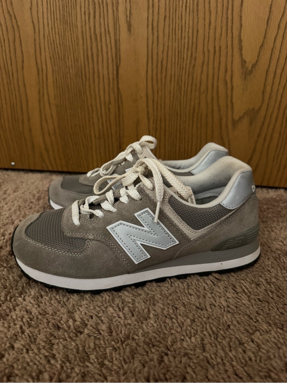 New Balance 574 Gray Suede & Mesh Sneakers